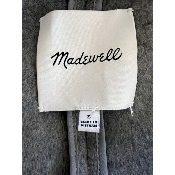 Madewell Elmcourt Blanket Long Coat Women Small Gray Wool Button Preppy Academia - Picture 3 of 14